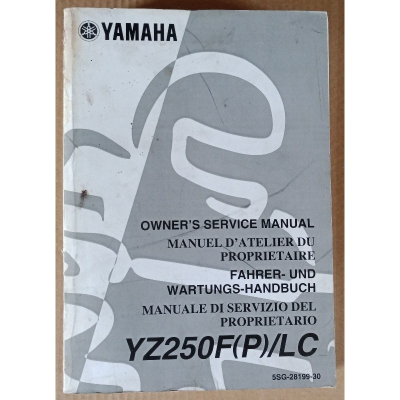 Manuel atelier Yamaha YZ 250 F (P)/LC 2002 - ref.00203