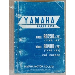 Parts list Yamaha 250 / 400 RD 1976 - ref.00263