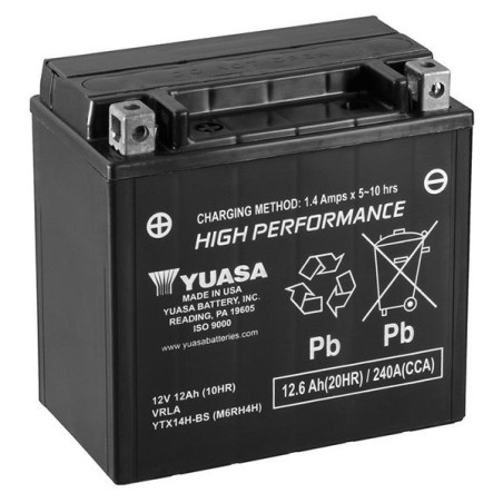 Batterie YUASA type YTX14H-BS AGM (avec acide)