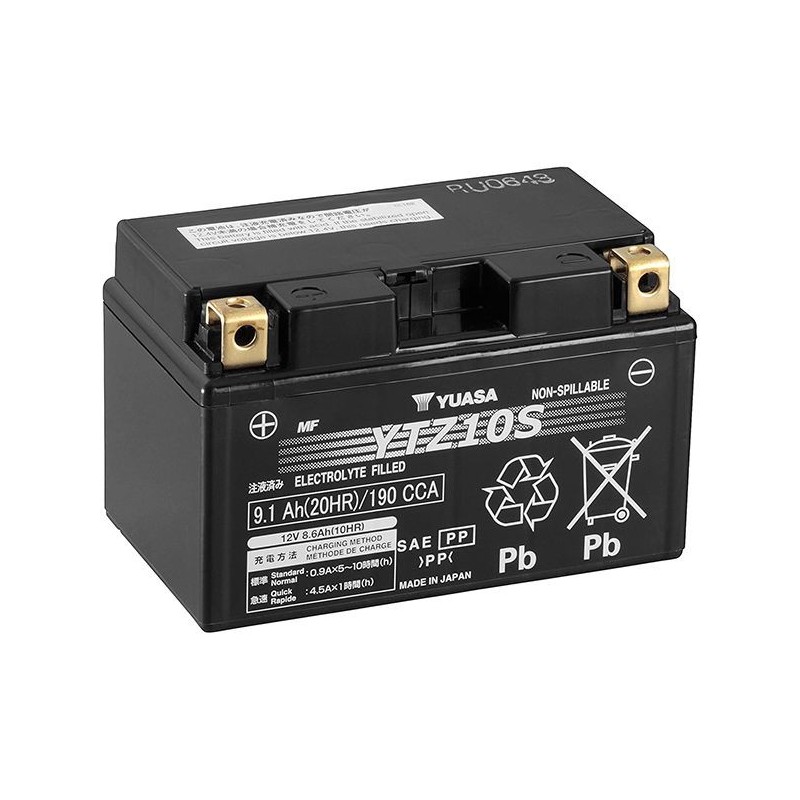 Batterie YUASA type YTZ10-S AGM prête à l'emploi