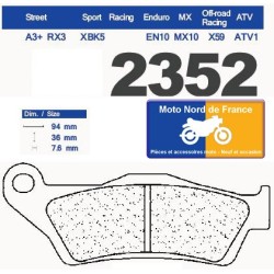 Jeu de plaquettes arrière pour Harley Davidson XG 750 Street 2014-2015