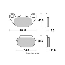 Plaquettes de frein arrière Kyoto pour Sym 125 Joyride 2001-2006