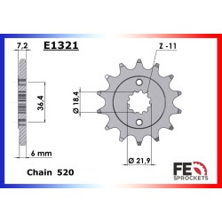 Kit de transmission F.E. pour Honda CBR 250 R /ABS 2011-2015