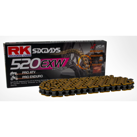 Chaine RK pas de 520 type EXW spéciale ATV-Quads + attache à river
