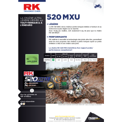 Chaine RK pas de 520 type MXU pour tout-terrain + attache rapide