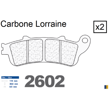 Plaquettes de frein Carbone Lorraine type 2602 A3+