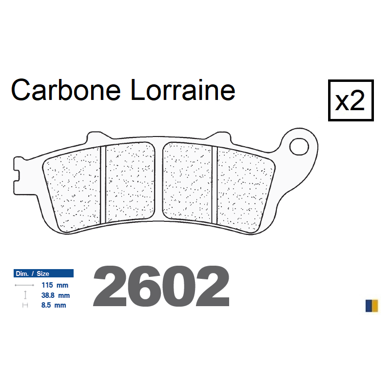 Plaquettes de frein Carbone Lorraine type 2602 RX3
