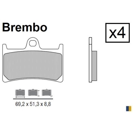 Plaquettes de frein avant Brembo SA - Yamaha FZ6 N/Fazer S2 /ABS 2007-2009