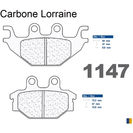 Plaquettes de frein Carbone Lorraine type 1147 RX3