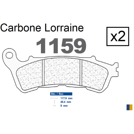 Plaquettes de frein Carbone Lorraine type 1159 XBK5