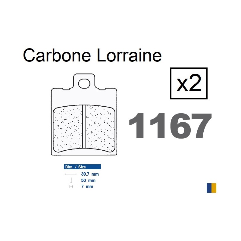 Plaquettes de frein Carbone Lorraine type 1167 RX3