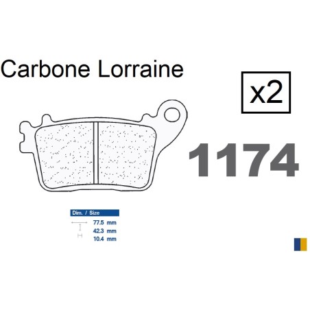 Plaquettes de frein Carbone Lorraine type 1174 RX3