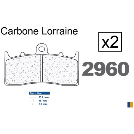 Brake pads Carbone Lorraine type 2960 A3+