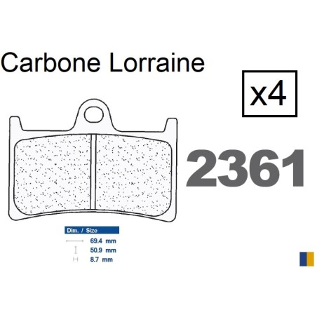 Carbone Lorraine front brake pads - Yamaha FZ6 N/Fazer S2 /ABS 2007-2009