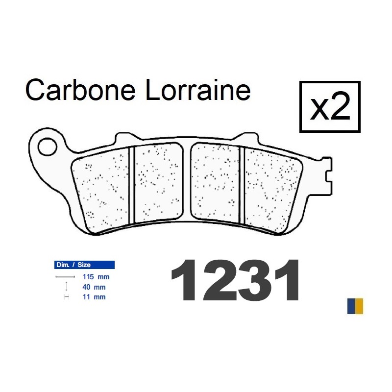 Plaquettes de frein Carbone Lorraine type 1231 RX3
