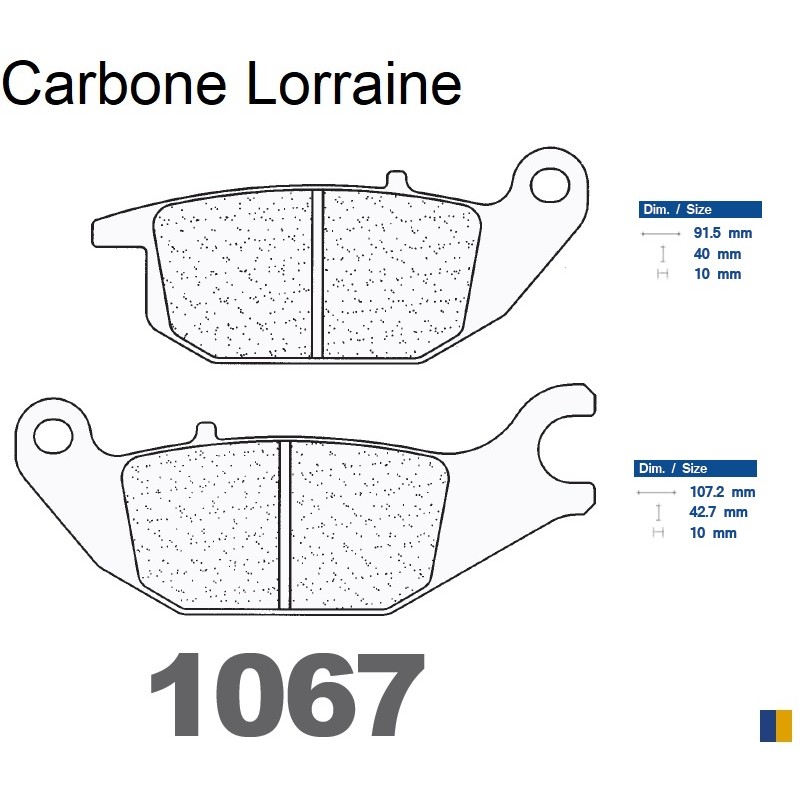Plaquettes Carbone Lorraine de frein arrière - Honda CBR 125 R 2004-2010 Plaquettes Carbone Lorraine de frein arrière - Honda CBR 125 R 2004-2010