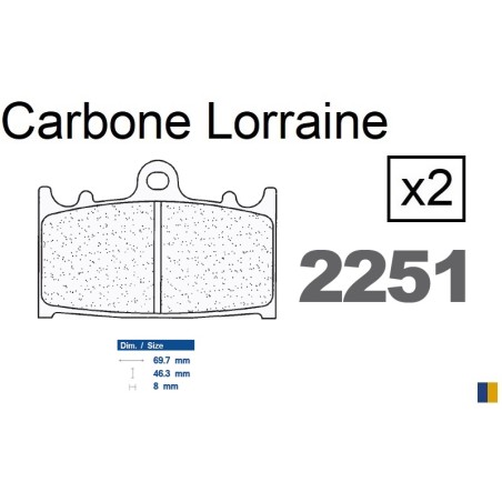 Plaquettes de frein Carbone Lorraine type 2251 A3+