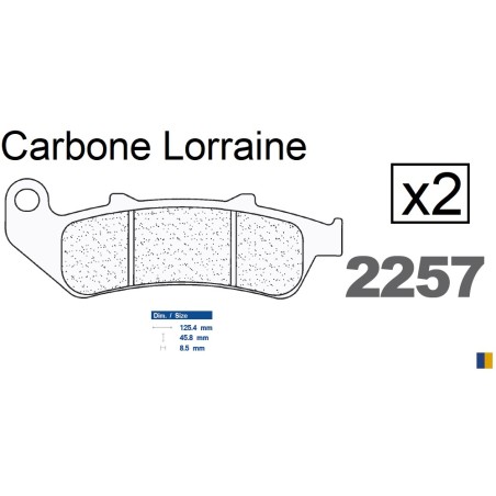 Plaquettes de frein Carbone Lorraine type 2257 A3+