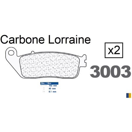 Plaquettes de frein Carbone Lorraine type 3003 MSC