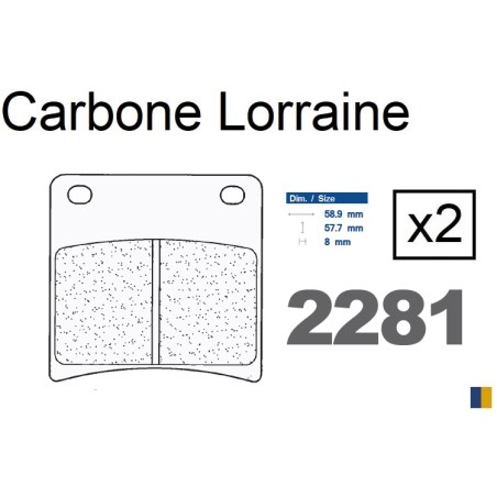 Plaquettes de frein Carbone Lorraine type 2281 A3+