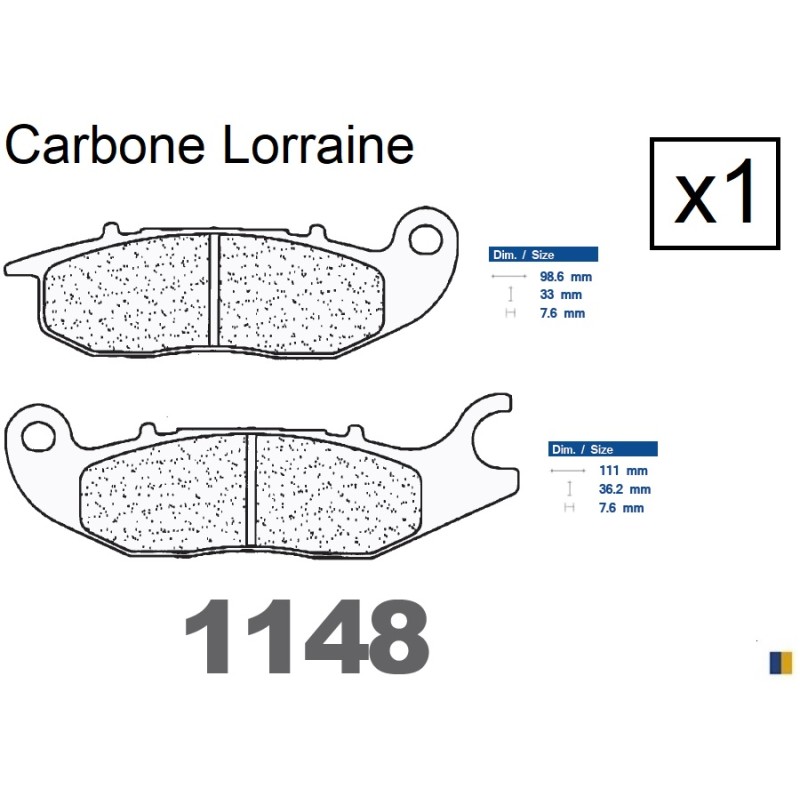 Plaquettes Caarbone Lorraine frein avant - Rieju 125 RS2 /Pro (J.Juan) 2007-2010 Plaquettes Caarbone Lorraine frein avant - Rieju 125 RS2 /Pro (J.Juan) 2007-2010