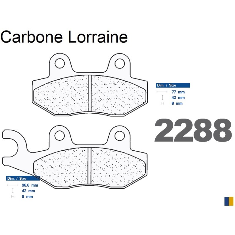 Plaquettes Carbone Lorraine de frein avant - Kawasaki 125 KLX 2010-2012 Plaquettes Carbone Lorraine de frein avant - Kawasaki 125 KLX 2010-2012