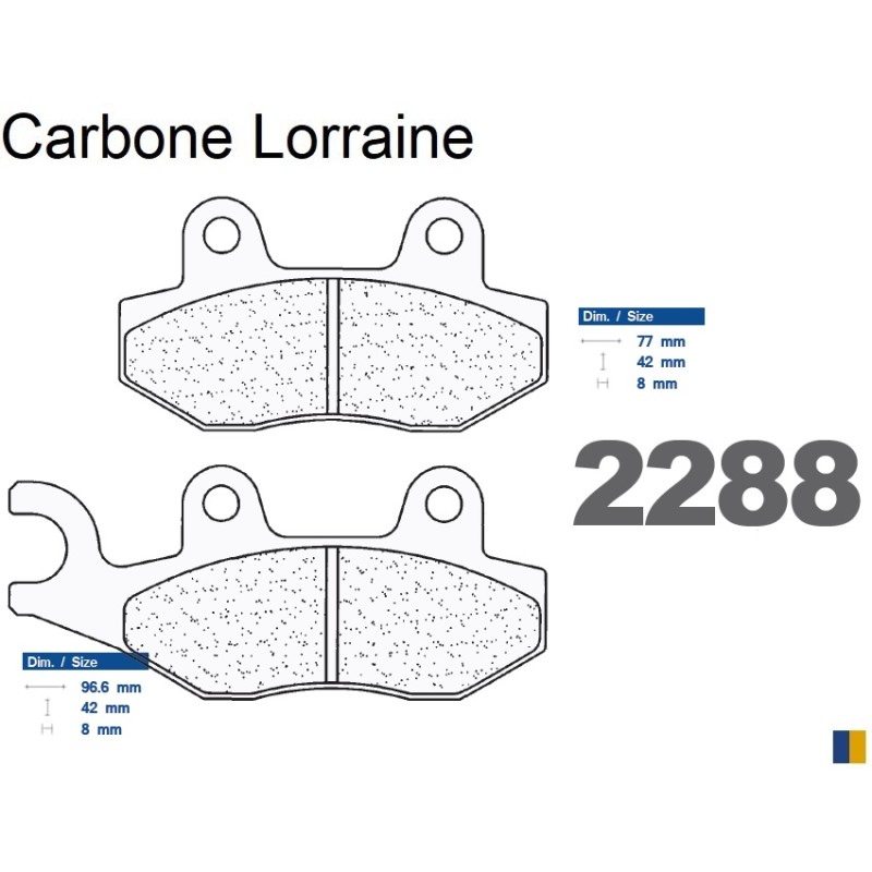 Plaquettes Carbone Lorraine frein arrière - Triumph 955 Daytona 1999-2006