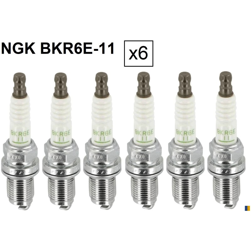 Set of 6 spark plugs NGK type BKR6E-11