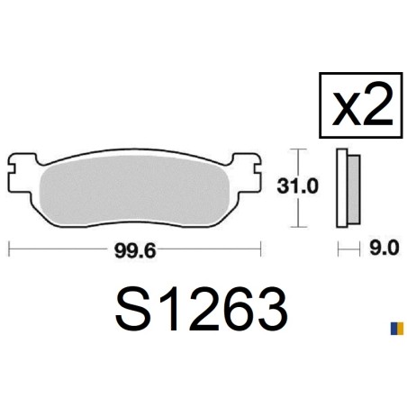 Rear brake pads Kyoto - Yamaha YPR 125 X-Max ABS 2011-2017