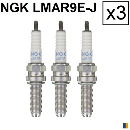 Lot de 3 bougies d'allumage NGK type LMAR9E-J