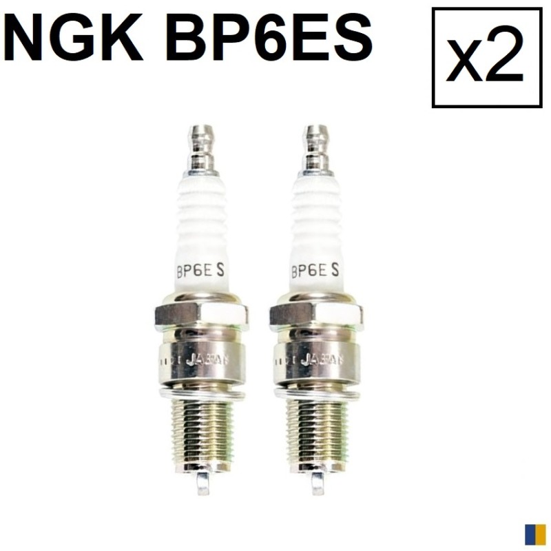 Lot de 2 bougies d'allumage NGK type BP6ES