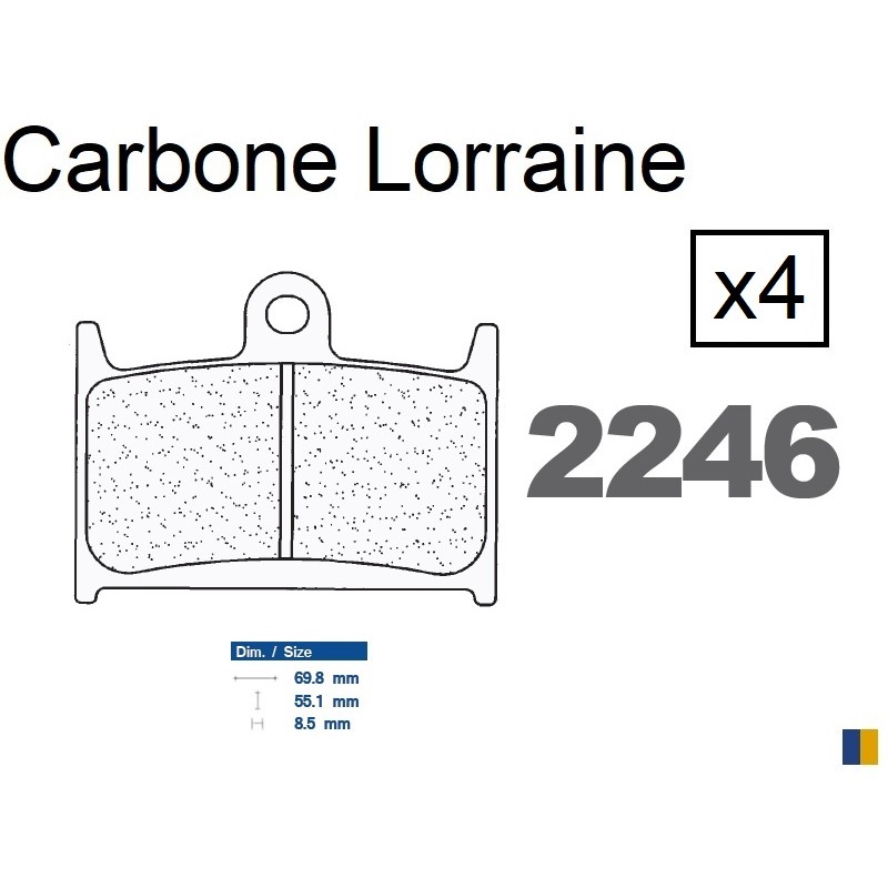 Plaquettes Carbone Lorraine de frein avant - Yamaha TZ 250 GP /A/D 1990-2005