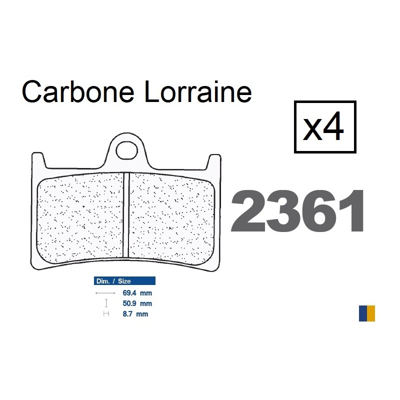 Plaquettes racing Carbone Lorraine de frein avant - Yamaha YZF-R7 1999-2002