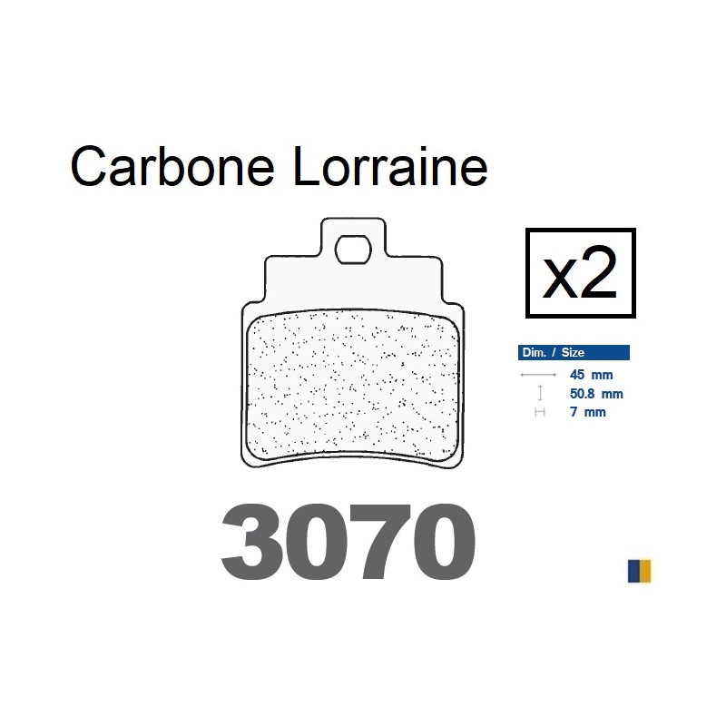 Jeu de plaquettes de frein Carbone Lorraine type 3070 MSC