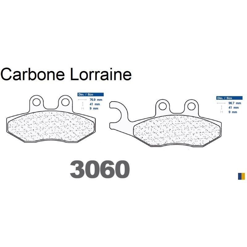 Jeu de plaquettes de frein Carbone Lorraine type 3060 MSC