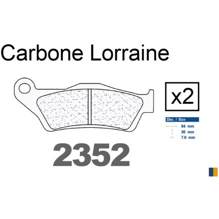 Jeu de plaquettes de frein Carbone Lorraine type 2352 RX3