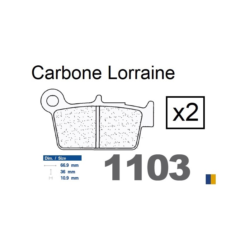 Plaquettes Carbone Lorraine frein arrière - Aprilia RXV 450 / 550 Enduro 2006-2013