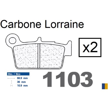 Carbone Lorraine rear brake pads - Yamaha WR 250 X Supermotard 2008-2016