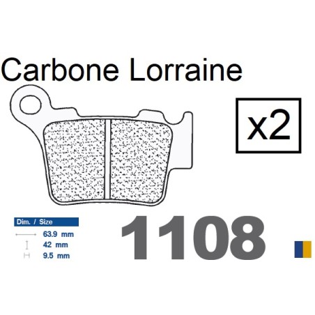 Plaquettes Carbone Lorraine de frein arrière - Husaberg FS 570 Supermoto 2010-2011