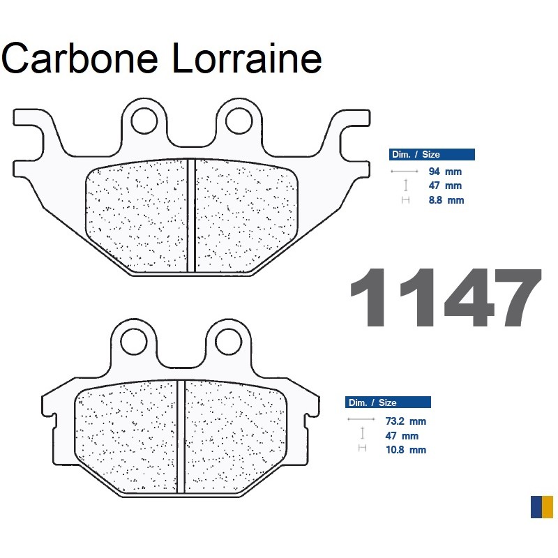 Pastillas de freno traseras Carbone Lorraine - Yamaha 125 MT 2015-2019