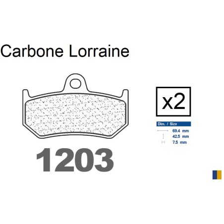 Jeu de plaquettes de frein Carbone Lorraine type 1203 RX3