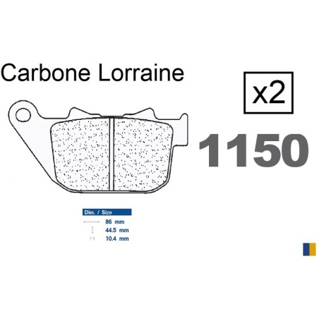 Plaquettes Carbone Lorraine de frein arrière Harley Davidson XL 883 R Roadster R 2005-2013