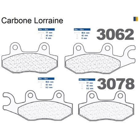 Pastiglie freno anteriore Carbone Lorraine per Kymco 250 People S 2006-2008