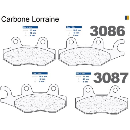 Plaquettes Carbone Lorraine de frein avant - Suzuki 250 Burgman / Skywave 2007-2008