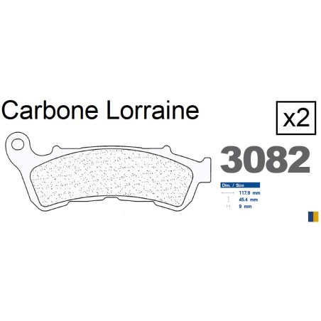 Jeu de plaquettes de frein Carbone Lorraine type 3082 MSC