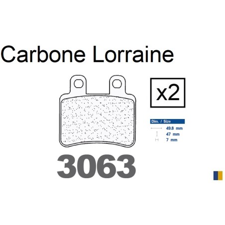 Jeu de plaquettes de frein Carbone Lorraine type 3063 SC
