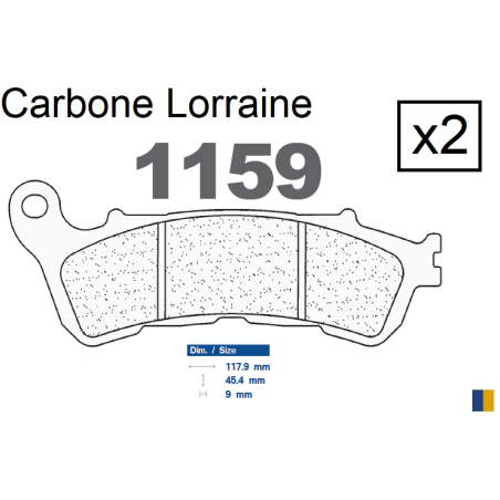 Carbone Lorraine rear brake pads - Honda GL 1800 Goldwing 12 YM 2012-2017