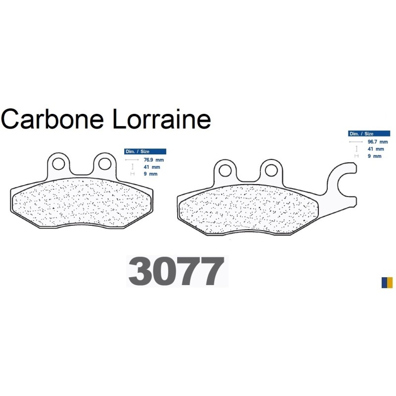 Jeu de plaquettes de frein Carbone Lorraine type 3077 MSC