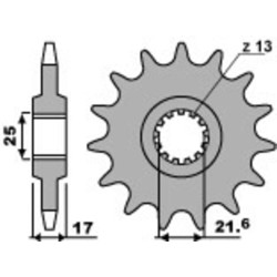 Kit chaîne 525 - Honda CB 600 F Hornet 1998-2006