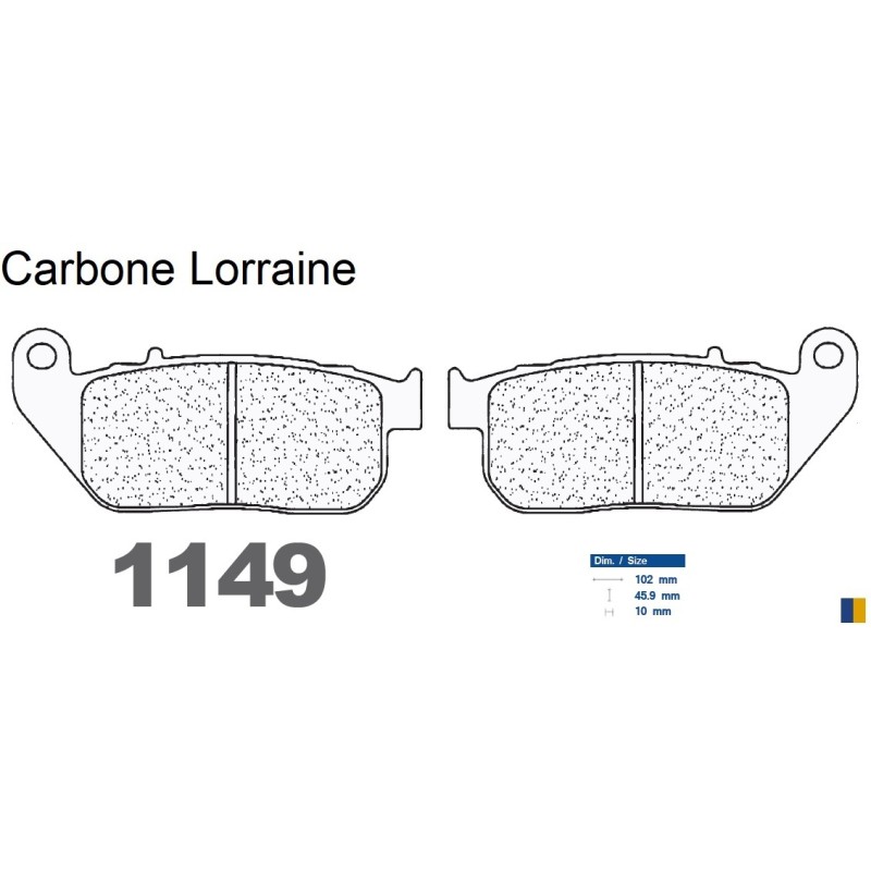Plaquettes de frein Carbone Lorraine type 1149 A3+